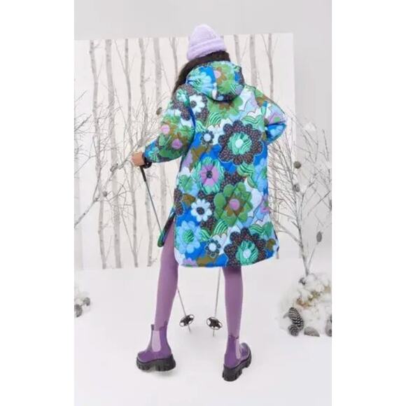 CELIAB Celia B Sz XS Floral Puffer Coat Jacket Baldy - Picture 10 of 10
